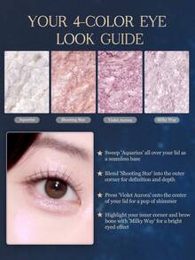 Dasique 4-Color Shimmering Eyeshadow Palette Make Up Long-Lasting High Pigment Graduation Birthday,Easy To Use Smooth Blendable, Vegan Formula Cruelty-Free, Holiday Essential Rose Girl Best Color Charm Vibe, Christmas Gifts For Women, Fancy Fashion Women Brand Makeup Back To School Makeup Halloween - #02 Aurora - View 6