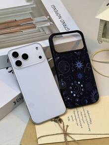 Moon1pc 时尚简约个性化蓝紫色星空图案荔枝纹理防水防震防滑软手机壳，适合作为生日、节日礼物送给朋友、家人、情侣，兼容苹果/ - 彩色 - 查看 4