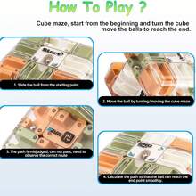 迷宫球，儿童手持迷宫魔方，带教育功能的滚球玩具，适用于教室、生日派对、学校、旅行、候诊室、家庭聚会、社交活动等场合的家居用品 - 綠色 - 查看 10