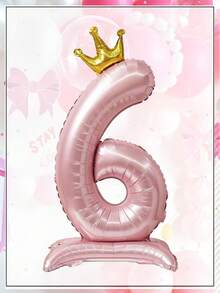 1 quả bóng bay số hình vương miện khổng lồ màu hồng, kích thước 42 inch, bằng giấy bạc ánh kim, thích hợp trang trí tiệc sinh nhật, lễ kỷ niệm và ngày lễ - Phụ kiện chụp ảnh - Hồng - Xem 16