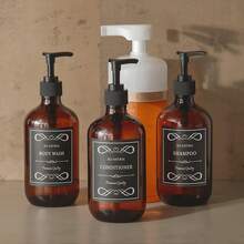 6 PCS White Black Waterproof Soap Dispenser Labels Bathroom Body Wash Shampoo Conditioner Bottle Stickers Lotion Sticker - Multicolor - View 7