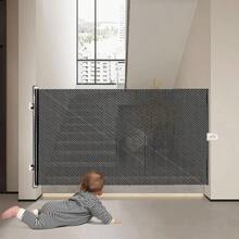 Rejilla retrctil para mascotas u2013 125 de  enrollable para perros y gatos Puerta retrctil para proteger a los bebs de mascotas, escaleras, hogar, pasillo, balcn - 58 cm - Ver 6