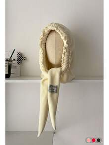 1pc Cute Ruffled Fleece Warm Ear Protection Hat, Sweet & Fashionable Balaclava For Women, New Autumn/Winter Plush Warm Ear Protection Hat