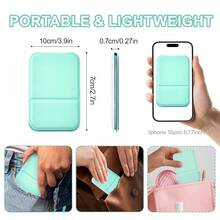 1/3pc Compact Folding Mirror, Mini Travel Size Foldable Mirrors With Stand For Tabletop, Handheld Mirrors - Glass-green - View 3