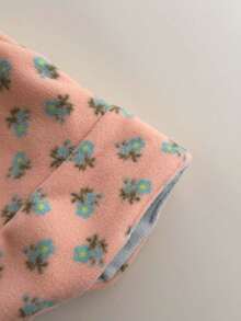 Set 1 pălărie și eșarfă roz cu imprimeu floral drăguț, căciulă mică și caldă pentru femei, iarna - Multicolor - Vizualizare 10