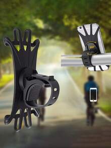 1PC Bicycle Silicone Phone Holder 360 Degree Rotatable For Mountain Bike Phone Holders Mountain Bike Accessories Cycling Accessories - Black - View 3