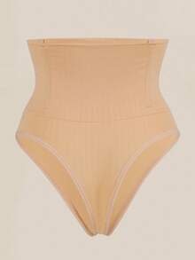 1条高腰无痕丁字裤，收腹提臀，塑形女士内衣 - 杏色 - 查看 5