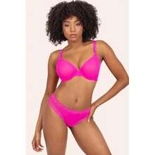 Smart & Brasier de Malla Transparente Demi Underwire Sujetador de Copa Media para Mujer(Rosa Eléctrico (Mesh) 32DD) - Multicolor - Ver 3