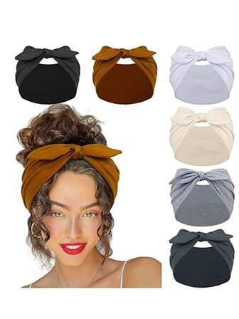 1pc New Oversized Cute Rabbit Ear Knotted Headband, Paisley Pattern Elastic Solid Bow Hairband For Yoga, Sports, Outdoor, Women Women Head Wrap Fashion Hair Accessories