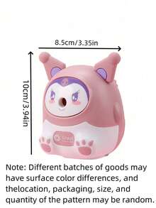 Sanrio 1Pc Kuromi Hand Crank Pencil Sharpener Cinnamoroll Cartoon Theme No Battery Required Pencil Sharpener(Some Parts May Be Random)