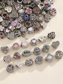 5/10/20PCS Christmas Random Charms Various Themes Beads Pendant For DIY Bracelet Rhinestone Design - Animals/Plants/Flowers/Pets/Sports/Cartoon/Ocean/MothersDay/Valentine's/Friends/Family/Stars/Moon/Sun/Travel/Coffee/Passport/ Valentines - 彩色 - 查看 13