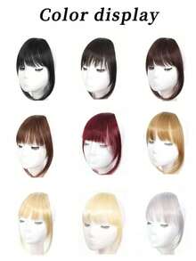 1pc Natural Seamless Bangs Wig, Glueless Wig With Built-In Clips, Quick And Easy To Wear, Wig, Costume Accessory - Multicolor - View 9