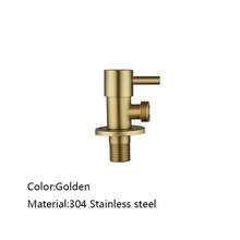 1pc Bathroom Single Cold Water Angle Valve, 304 Stainless Steel Thickened Anti-Explosion Shut-Off Valve, Gold/Black Electroplated Color Toilet Angle Valve