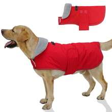 Cappotto invernale per cani con chiusura a strappo, giacca antivento e neve, gilet riflettente per animali domestici per cani di taglia piccola, media e grande, adatto per climi freddi - Rosso - Visualizzare 18