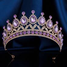 Baroque Crystal Bridal Crown Headpiece, Classic Luxury Alloy Wedding Crown, Crystal Gown Princess Tiara Accessory, Suitable For Women's Wedding, Birthday Party And Other Important Occasions Valentine's Day Accessories - Crown - View 10