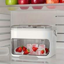 LAISONWARE 1 pieza Molde de cubitos de hielo de doble capa grueso con cucharón, apto para refrigerador y congelador | Molde de hielo de cocina duradero, apto para mini refrigerador/enfriador - Multicolor - Ver 7