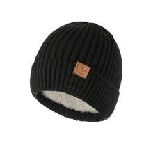 1Pc/3Pcs/Set Fleece Lined Knit Hat Ear Flap Color Block Couple Main Storage Gift Bag Accessory Christmas Birthday Warm Cozy. - Multicolor - View 3
