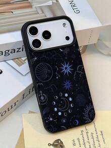 Moon1pc 时尚简约个性化蓝紫色星空图案荔枝纹理防水防震防滑软手机壳，适合作为生日、节日礼物送给朋友、家人、情侣，兼容苹果/ - 彩色 - 查看 3