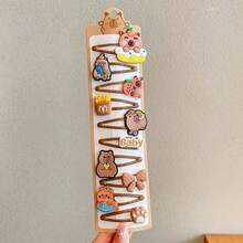 10/20pcs Cute Capybara Seamless Hair Clips, Gentle On Hair, Suitable For Girls - Bright Colors, Adorable And Charming, Everyday Wear Hair Clips, Bangs Clips, Summer Hair Accessory Set - Multicolor - View 10