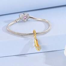 Valentine's Day Gift Silver Plated Charm Love Theme Charm Beads Rotatable Cartoon Pendant Fit Bracelet Necklace Jewelry Designs Gifts - Gold - View 9