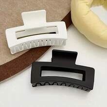 6 piezas Pinzas de pelo cuadradas negras mate de 4.33in/11cm, de alta capacidad, minimalistas y elegantes. Agarre fuerte, accesorio de pelo esencial para uso diario y redes sociales, adecuado para todos los estilos de cabello. Pinza de pelo elegante, pinza de pelo casual - Negro - Ver 5