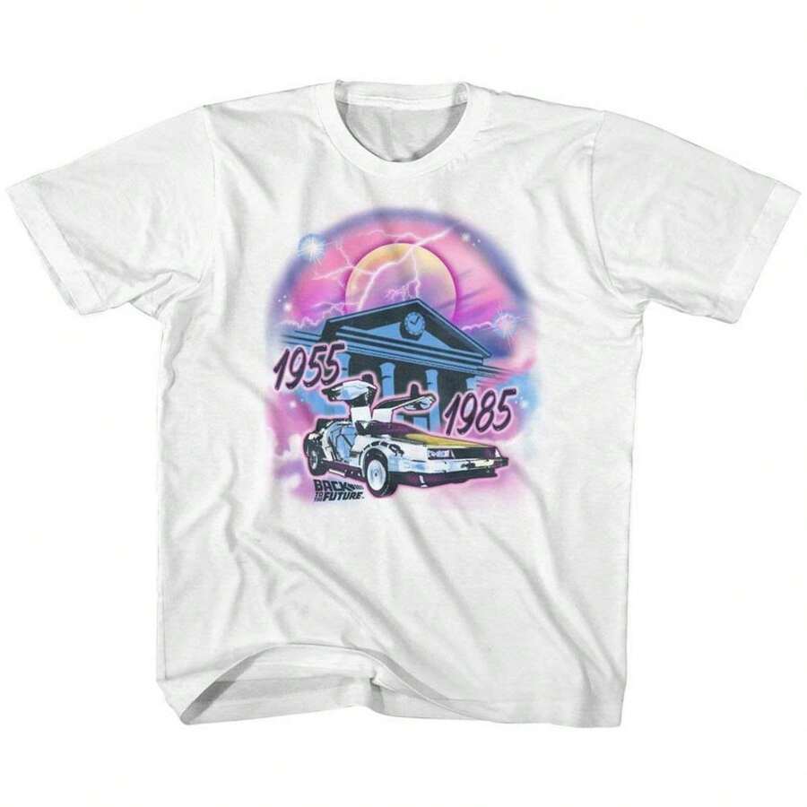 Back To The Future Airbrush White Kids T-Shirt Youth Toddler - White - View 1