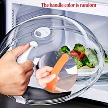 1pc Transparent Microwave Splash Guard With Steam Vent And Easy Shake Handle - Oil-Resistant PP Microwave Cover, Clear Heating Lid, Suitable For Heating Soup, Vegetables, Dumplings, Steam Guard, Compatible With Microwave And Convection Oven - Multicolor - View 8
