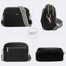 Umhängetasche Damen Mittelgroß, Handtasche Damen mit Anti Diebstahl, PU Leder Crossbody Bag mit Verstellbar Abnehmbar Breiter Gurt-2420 - Schwarz - Übersicht 8