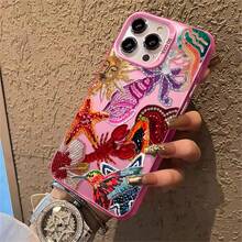 1 elegante funda para teléfono, no incluye cordón ni soporte. Funda para teléfono con diseño de criaturas marinas y sol con cuentas coloridas, compatible con Phone 11 12 13 14 15 16 17 Pro X 7plus 8plus Xs XS. De silicona, a prueba de golpes, vintage, divertida, impresionante, linda. Se puede regalar a amigos o a un ser querido. - Morado - Ver 8