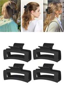6件套 - 1个发夹、1个发圈、1个发箍、1个发爪夹、多功能发饰、发卡、发绳、发圈、3D造型发夹，适用于各种发型，美发工具，马尾辫，礼物，旅行，女士礼物，护发，圣诞节礼物 - 黑色 - 查看 4