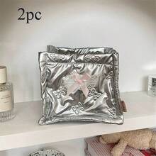 This Adorable Pink 3D Ribbon Or Heart-Shaped Storage Basket Is The Perfect Choice For Christmas And Holiday Decor. It Is Designed To Reduce Desktop Clutter And Is Waterproof, Making It Great For Storing Cosmetics, Organizing Makeup Brushes And Skincare Products, While Also Serving As A Beautiful Desktop Decoration. Additionally, It Can Be Used As A Cosmetic Organizer, Plastic Basket, Toy Basket, Home Decor, And Room Or Bedroom Decor, Making It An Excellent Gift For Friends And Family. - Multicolor - View 22