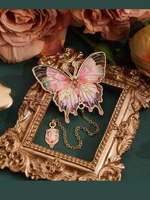 1pc Metal Butterfly Bookmark, Painting Butterfly Metal Bookmark, Student Gift, High-Quality Creative Souvenir, Exquisite Stationery, Birthday Gift, Thoughtful Gift, Elegant Bookmark - Multicolor - View 8