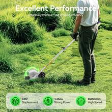 43cc Gas Powered  Wacker 2-Stroke Brush Cutter With 2 Interchangeable Heads For Lawn, Field, Orchard Trimming - Multicolor - View 4