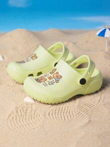 1双男童可爱卡通熊休闲轻便透气沙滩凉鞋，时尚百搭，适合春夏穿着 - 米色 - 查看 3