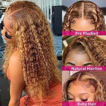 13x4 13x6 Honey Blonde Water Wave Lace Front Wig, Blended Hair Wig, 30 Inch Deep Wave Lace Front Wig, 5x5 Wear And Go Glueless Wig For Women - SP4/27 - View 8