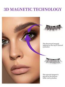 1 Paar magnetische Quantum Wimpernverlängerung, weich & natürlich gekräuselt, einfach anzulegen