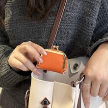 Mini Jewelry Box, Portable Vintage-Inspired Genuine Leather Coin Purse Jewelry Case With Kiss Lock, Mini Travel Ring Box For Women For Earring/Ring/Necklace/Bracelet - Multicolor - View 7