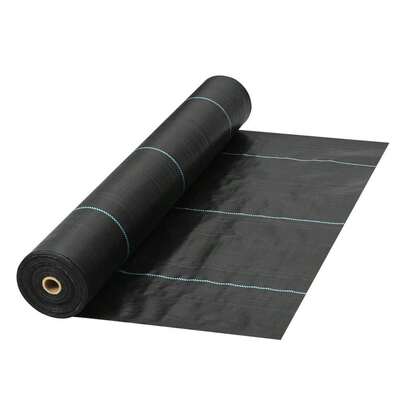 Tela antipaisajismo resistente de 150g, cubierta de suelo geotextil de 90x91m para jardín y patio, barrera de control de césped negro