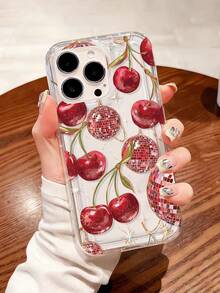 1pc Fashionable & Unique Cherry Lamp Bulb Graphic Shock-Absorbing Cushioned TPU Phone Case, Suitable For IPhone 16 Pro Max/16/16 Pro/16 Plus/15/15 Pro Max/15 Pro/11/12/13/14 Pro Max/11 Pro/11 Pro Max/12 Pro/12 Pro Max/13 Pro/13 Pro Max/14 Pro/14 Pro Max, Soft Case, High-End Creative Design - Multicolor - View 1