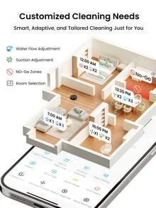 LEFANT M2 Puls Robot Vacuum & Mop | 6000Pa Suction, LiDAR Mapping, 45-Day Auto Dust Disposal, App Control - màu đen - Xem 9