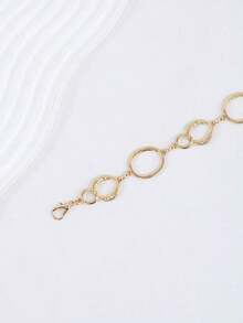 Metal Chain Decor Waist Belt For Women, Minimalist Versatile Suitable With Dresses, Fashion Body Chain Hollow Circle Slim Waist Chain For Summer, School Fall, Autumn, Halloween, Jewelry Accessories, Perfect Choice For Women's Gifts - 彩色 - 查看 4