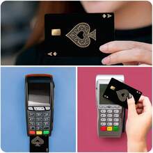 一套配套信用卡装饰贴纸，扑克图案“10JQKA”，创意个性化超薄PVC防指纹信用卡保护套，防刮擦，男女通用，适用于小型芯片卡、银行卡、信用卡、交通卡、学生证等。可用于DIY装饰，卡片装饰，长方形