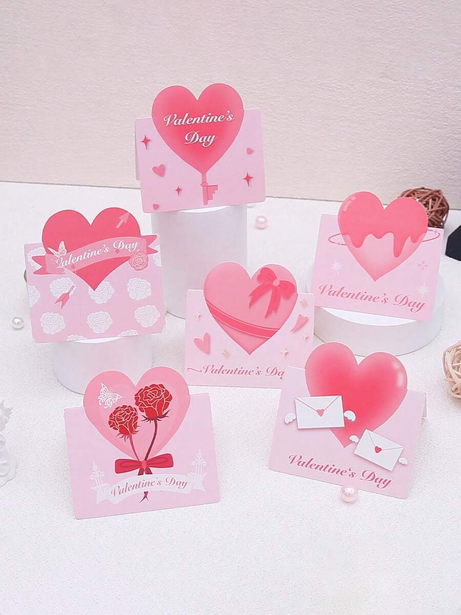 6 tấm thiệp chúc mừng Ngày Valentine lãng mạn, những lời nhắn yêu thương dành cho chồng, vợ, bạn trai, bạn gái, thiệp hình trái tim 3D.