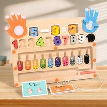 2-In-1 Early Education Numeric Teaching Aids, Bead Counting Math Learning Finger Counting Toys, Children's Educational Toys