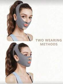 1条女士面罩绷带，适合日常佩戴、居家使用或健身 - 灰色 - 查看 2