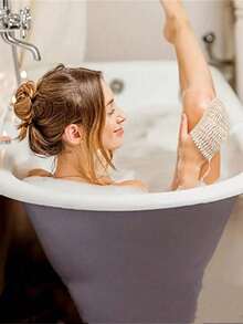 1/5/10pcs Reusable Exfoliating Soap Bags, Jute Drawstring Soap Bags, Soap Pouches, Knotted Bathing Soap Bags, Easy Lathering And Drying, Body Scrub, Back Scrub, Skin Smoother, Removes Dirt And Dead Skin, Body Cleansing Tool, Bathroom Accessories, Bathroom Decor, Summer - Multicolor - View 7