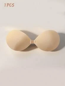 3/2/1 Pcs Apricot Rayon Strapless Bras, Invisible Adhesive Push-Up Bras, Silicone Nipple Covers, Suitable For Backless Dresses - Apricot - View 13