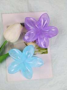 2pcs/Set Pink White Purple Ombre Hibiscus Flower Large Plastic Hair Clips, Elegant And Versatile, Suitable For Everyday, Party, Work, Travel For Women,Pink Accessories - 米色 - 查看 11