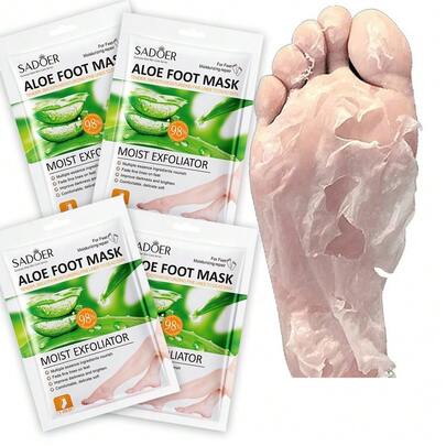 4 Pcs Foot Mask, Aloe Vera Hydrating Foot Mask, Deep Exfoliation For Smooth Feet, Foot Masks For Removes Dead Skin And Calluses, Nourishing Formula With Soothing Aloe