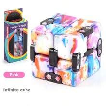 Infinite Foldable Stress Relief UV Printed Mini Magic Cube, Finger Fidget Toy, 2x2x2 Twist Puzzle Cube, Infinite Starry Sky Magic Cube - Multicolor - View 11